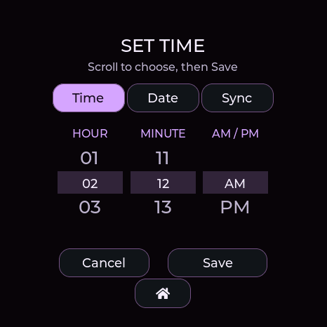Separate Time tab