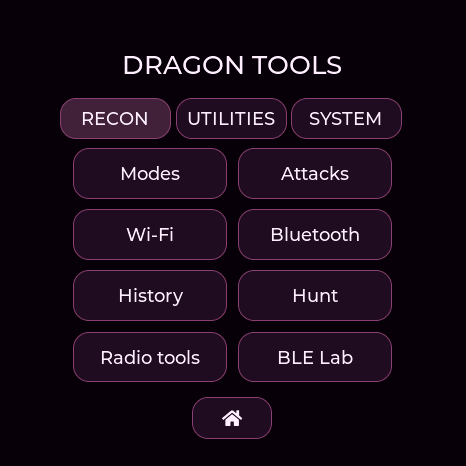 HaleHound One theme · every screen, actual Waveshare firmware render