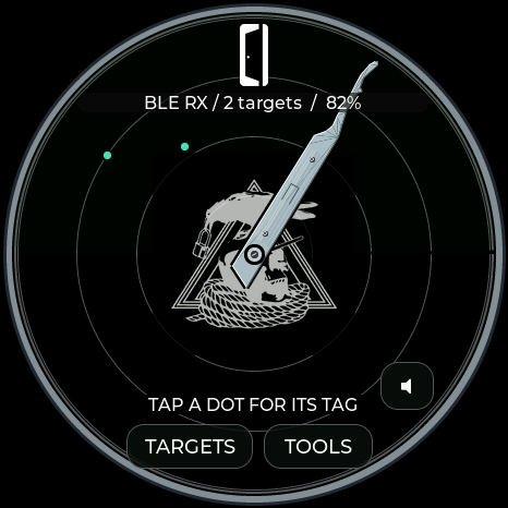 Covert Instruments black and silver radar