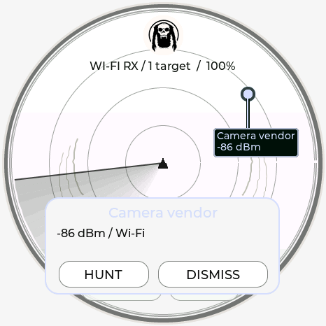 DagNazty white radar with black sweep