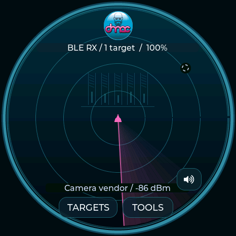 DMAC radar, actual Waveshare firmware render
