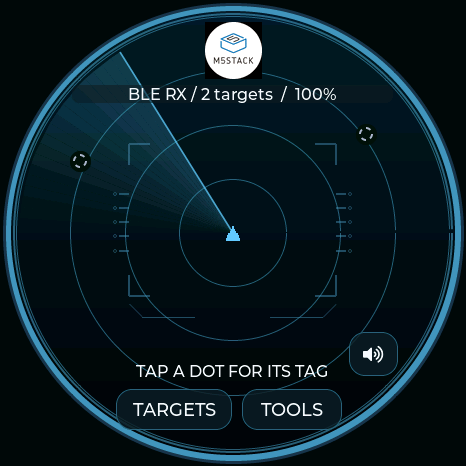 M5Stack radar, actual Waveshare firmware render