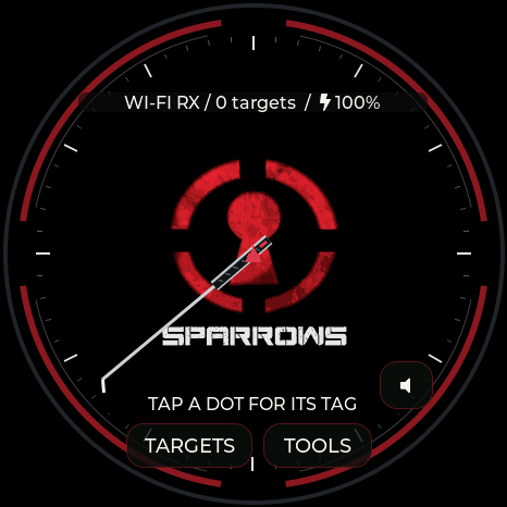 Sparrows black and red radar, actual StopWatch display capture