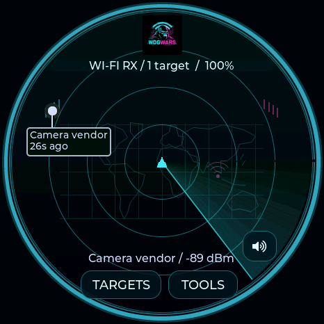 WDGWARS radar, actual Waveshare firmware render