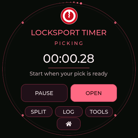 TOOOL Dark timing screen, actual Waveshare firmware render