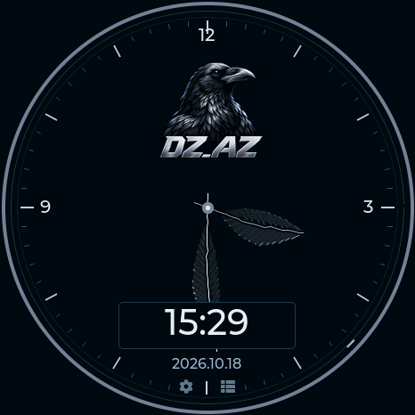 DZ_AZ crow clock with long and short feather hands