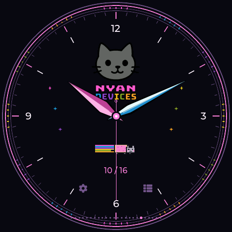 Nyan Devices watch, actual Waveshare firmware render