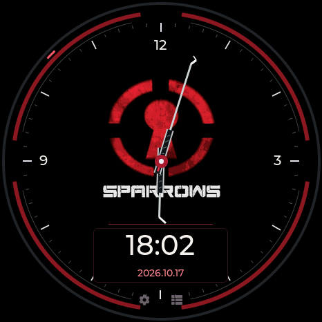 Sparrows watch with two steel pick hands