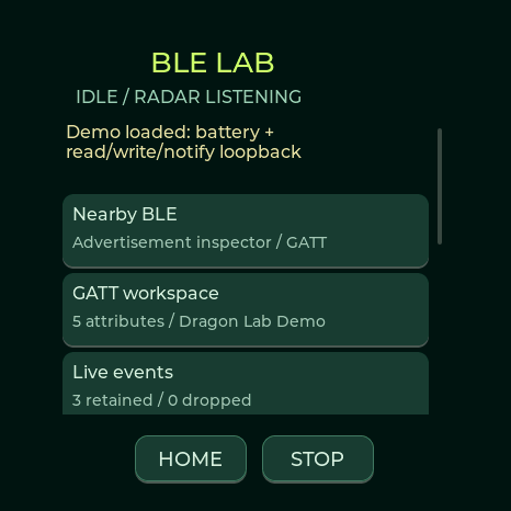 BLE Lab on the Waveshare, CRC-verified logical display capture