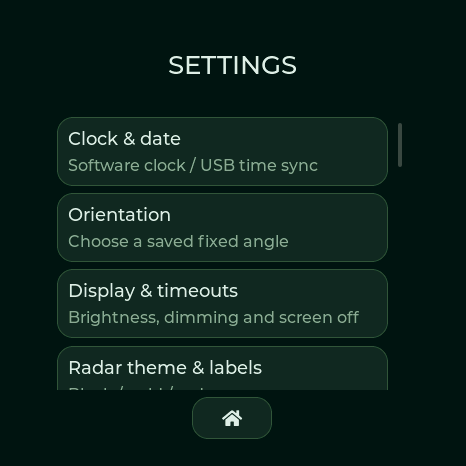 Settings with internal capture controls